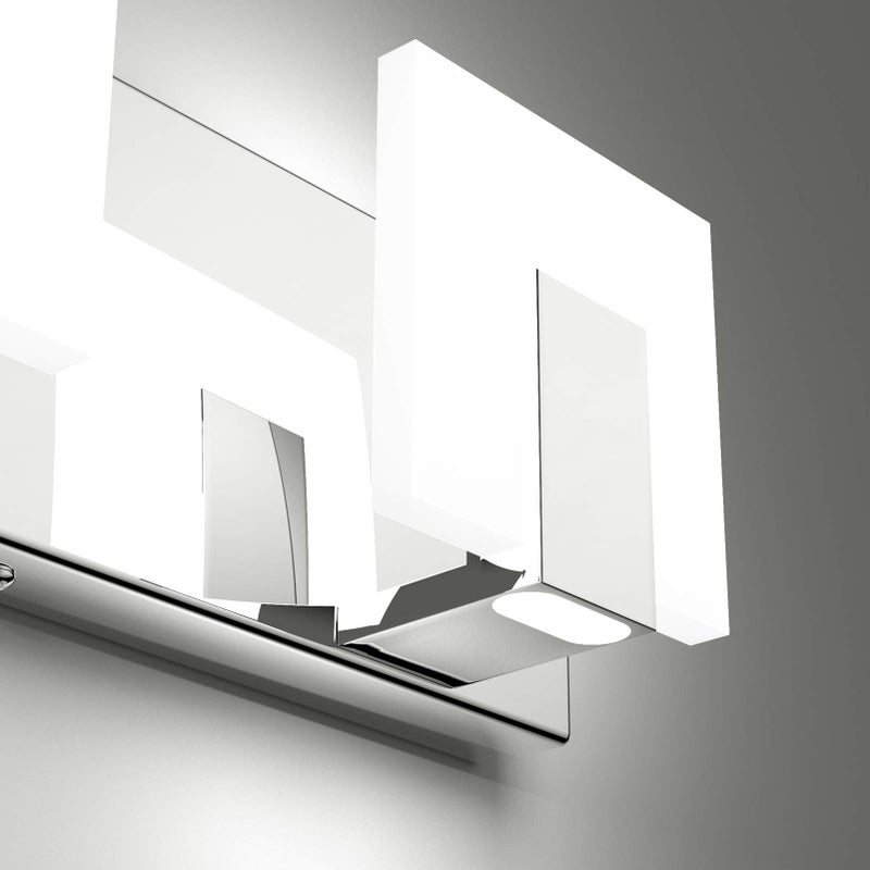 Aipsun 3 Lights Modern LED Vanity Light for Bathroom Frosted White Acrylic Chrome Up and Down Bathroom Wall Light Fixtures Over Mirror(White Light 6000K) - Image 5